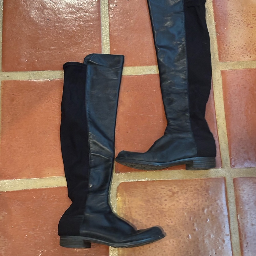 Stuart Weitzman Black Over-the-Knee Boots Sleek Design 5050 Boots